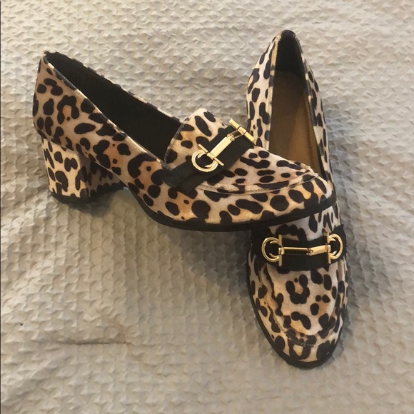 ASOS Shoes - ASOS Design- Leopard velvet stirrup heeled loafer